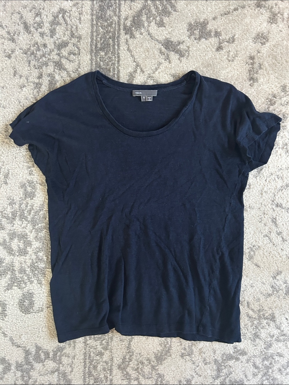 Vince Navy Scoop Neck Short Sleeve Tee